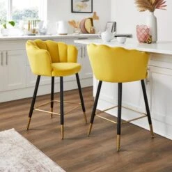 Vivian Counter Height Bar Stool, Velvet -ELEND SHOP 30724566 alt01