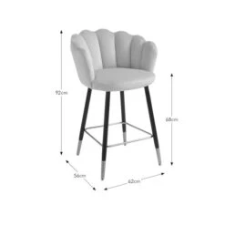 Vivian Counter Height Bar Stool, Velvet -ELEND SHOP 30724566 alt09