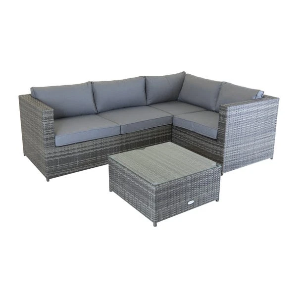 Rattan Grey Corner Sofa And Coffee Table 2 Rattan Grey Corner Sofa And Coffee Table - Image 2