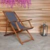 Eucalyptus Grey Wooden Deck Chair