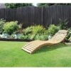 Acacia Folding Curved Wooden Lounger
