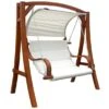 Wooden 3 Seater Swing Chair With Canopy