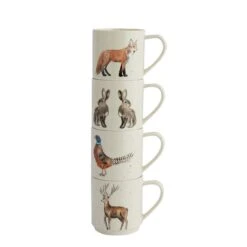 Set Of 4 Woodland Stackable Mugs -ELEND SHOP 30730083 alt07