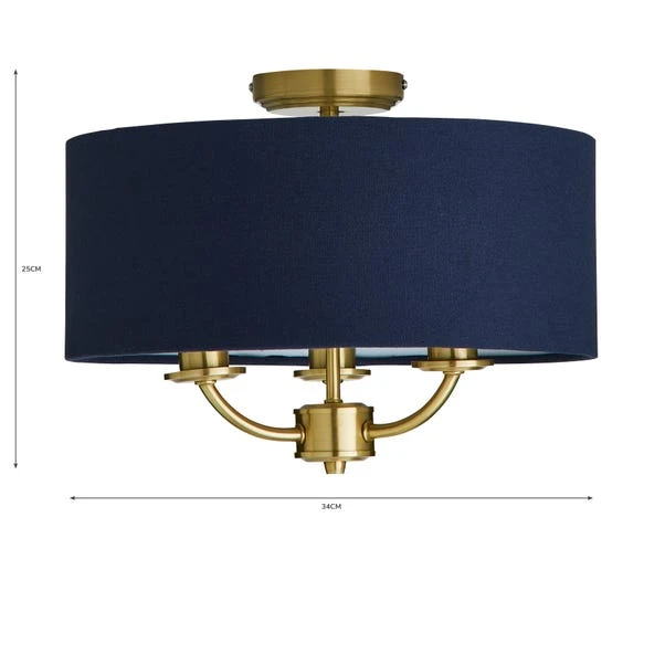 Preston 3 Light Flush Ceiling Light 7 Preston 3 Light Flush Ceiling Light - Image 7