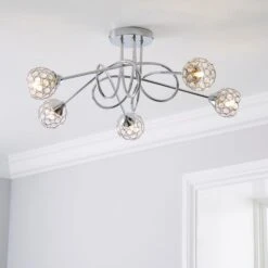 Portia 5 Light Semi Flush Ceiling Light