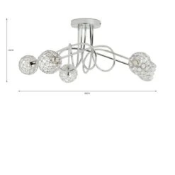 Portia 5 Light Semi Flush Ceiling Light -ELEND SHOP 30730614 alt07
