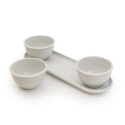 White Set Of 3 Dip Bowls With Platter -ELEND SHOP 30737462 alt03