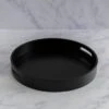 Wooden Round Black Tray With Handles