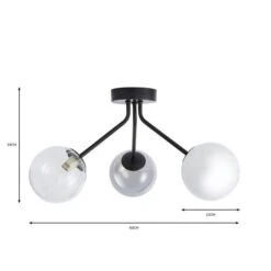 Nila 3 Light Semi Flush Ceiling Light -ELEND SHOP 30755734 alt07