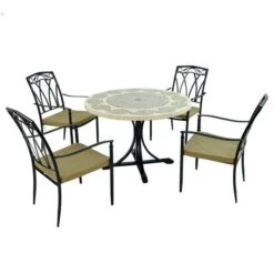 Avignon Dining Table With 4 Ascot Chairs Set -ELEND SHOP 30760653 alt02
