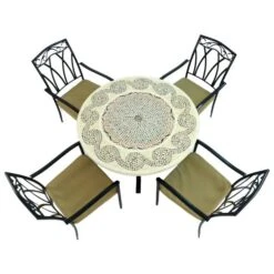 Avignon Dining Table With 4 Ascot Chairs Set -ELEND SHOP 30760653 alt03