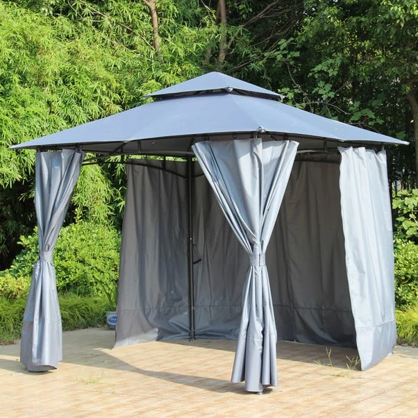 Cambridge Compact 2.75m X 2.75m Grey Gazebo 1 Cambridge Compact 2.75m X 2.75m Grey Gazebo