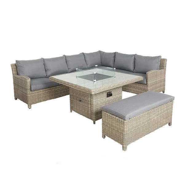 Wentworth 7 Piece Deluxe Modular Corner Lounge Set With Square Firepit 6 Wentworth 7 Piece Deluxe Modular Corner Lounge Set With Square Firepit - Image 6