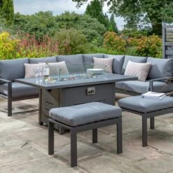 Titchwell Grey Corner Set With Firepit Table