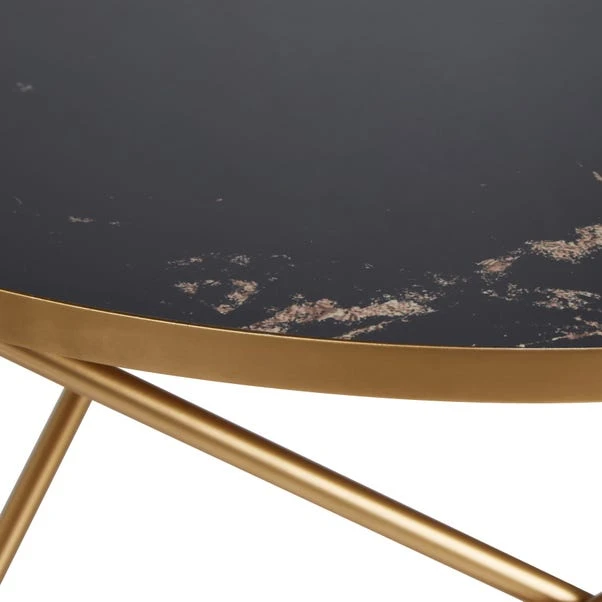 Zoey Coffee Table, Black Marble Effect 4 Zoey Coffee Table, Black Marble Effect - Image 4
