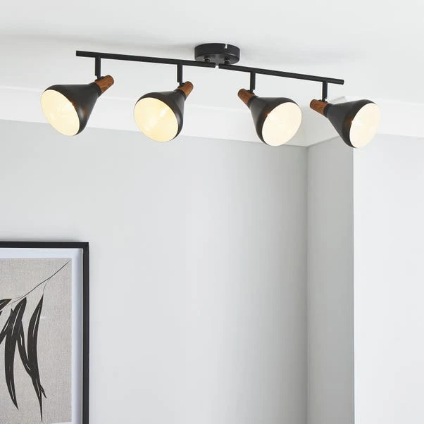 Elements Wolston 4 Light Semi Flush Spotlight Bar 13 Elements Wolston 4 Light Semi Flush Spotlight Bar - Image 13