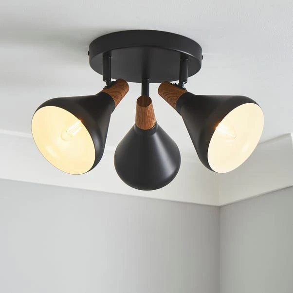 Elements Wolston 3 Light Semi Flush Spotlight 11 Elements Wolston 3 Light Semi Flush Spotlight - Image 11