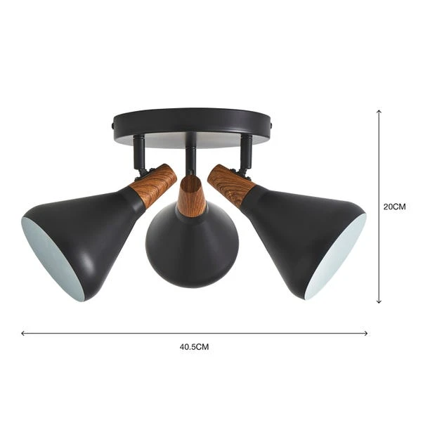 Elements Wolston 3 Light Semi Flush Spotlight 16 Elements Wolston 3 Light Semi Flush Spotlight - Image 16