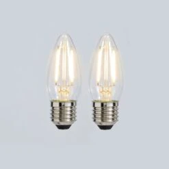 Set Of 2 Status 2.5W ES Filament Candle Bulbs