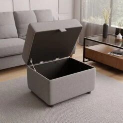 Baxter Textured Weave Storage Footstool -ELEND SHOP 30770364 alt01