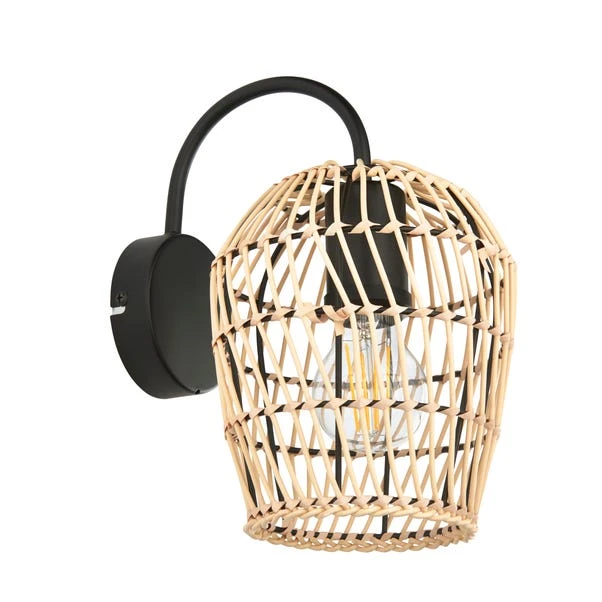 Kirra Bathroom Faux Rattan Wall Light 12 Kirra Bathroom Faux Rattan Wall Light - Image 12