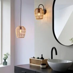 Kirra Bathroom Faux Rattan Wall Light 26 Kirra Bathroom Faux Rattan Wall Light -ELEND SHOP 30789838 alt05
