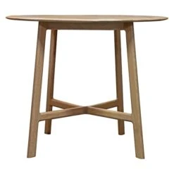 Hinton 4 Seater Round Dining Table, Oak -ELEND SHOP 30791413 alt02