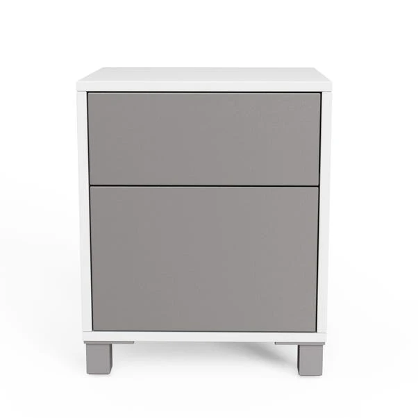 LED Smart Click 1 Door & 1 Door Lamp Table, White & Grey 4 LED Smart Click 1 Door & 1 Door Lamp Table, White & Grey - Image 4