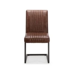 Brooklyn Set Of 2 Dining Chairs, Brown Faux Leather 7 Brooklyn Set Of 2 Dining Chairs, Brown Faux Leather -ELEND SHOP 30794161 alt02