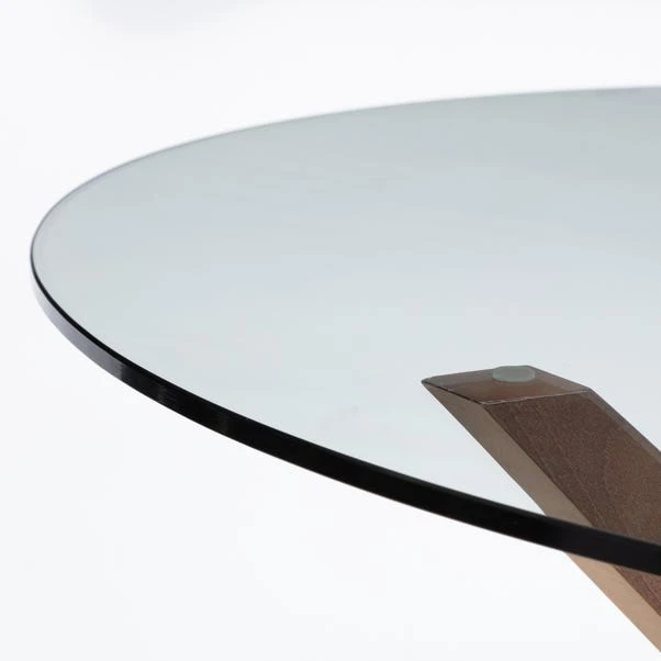 Chelsea 6 Seater Round Large Dining Table With 6 Madrid Chairs, Brown Glass 3 Chelsea 6 Seater Round Large Dining Table With 6 Madrid Chairs, Brown Glass - Image 3