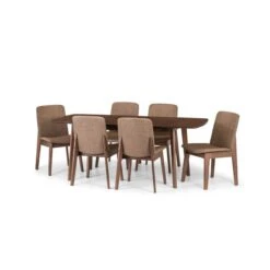 Kensington 4-6 Seater Rectangular Extendable Dining Table With 6 Chairs, Beech Wood