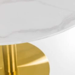 Palermo 4 Seater Round Pedestal Dining Table, White -ELEND SHOP 30794330 alt04