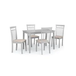 Taku 4 Seater Rectangular Dining Table With 4 Coast Chairs, Grey
