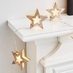Wooden Star LED String Lights -ELEND SHOP 30798501 alt02