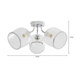 Lenny 3 Light Semi Flush Ceiling Light -ELEND SHOP 30798644 alt05