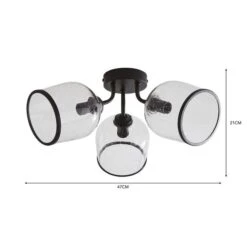 Lenny 3 Light Semi Flush Ceiling Light -ELEND SHOP 30798648 alt05