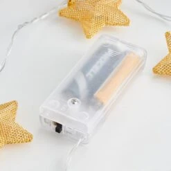 Gold Metal Mesh Star LED String Lights -ELEND SHOP 30798954 alt03