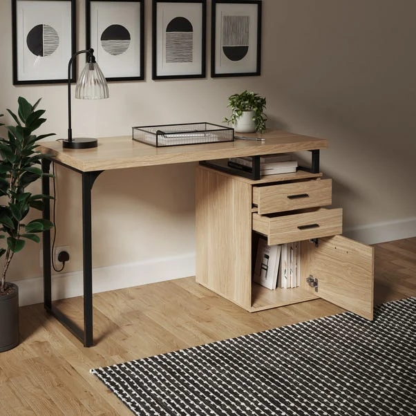 Edison Storage Desk Oak Effect 3 Edison Storage Desk Oak Effect - Image 3