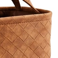 Artisan Faux Leather Baskets Set Of 2 Brown -ELEND SHOP 30801384 alt02