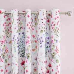 Watercoloured Floral Blackout Eyelet Curtains -ELEND SHOP 30801508