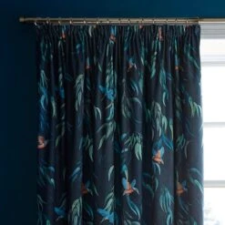Natural History Museum Kingfisher Pencil Pleat Curtains -ELEND SHOP 30810081