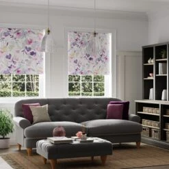 Watercolour Floral Pink Blackout Roller Blind -ELEND SHOP 30810338