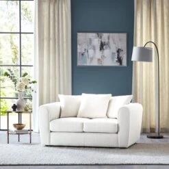 Blake Cosy Sherpa Quilted Arm 2 Seater Sofa, Ivory