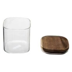 Set Of 3 Air Seal Square Glass Storage Jars 17 Set Of 3 Air Seal Square Glass Storage Jars -ELEND SHOP 30816120 alt02