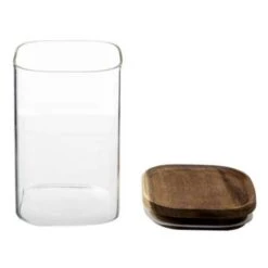 Set Of 3 Air Seal Square Glass Storage Jars 14 Set Of 3 Air Seal Square Glass Storage Jars -ELEND SHOP 30816121 alt02
