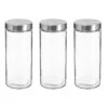 Set Of 3 Screw Top Lid Glass Storage Jars