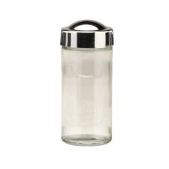 6 Glass Handled Screw Top Spice Jars
