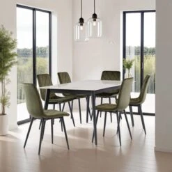 Ivy 6 Seater Dining Table, Sintered Stone -ELEND SHOP 30816937