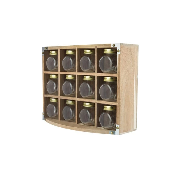 Kitchen Pantry Acacia 12 Jar Spice Rack 2 Kitchen Pantry Acacia 12 Jar Spice Rack - Image 2
