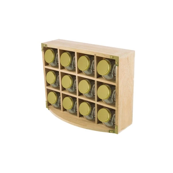 Kitchen Pantry Acacia 12 Jar Spice Rack 3 Kitchen Pantry Acacia 12 Jar Spice Rack - Image 3